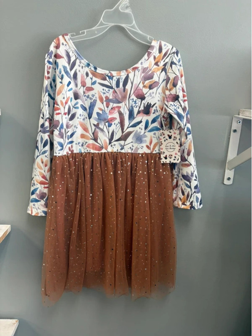 NWT Girls 3 4 Dress Floral Tulle